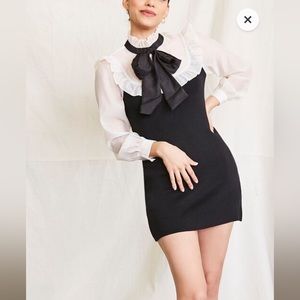 Ruffle trim pussycat bow dress forever 21 brand new with tags size small